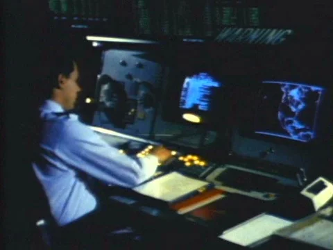 Communications personnel simulate enemy provocation by jamming radio frequencies Video stock 75285651