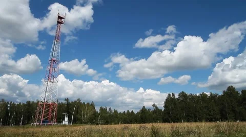 Communications tower 011 Video stock 8776208