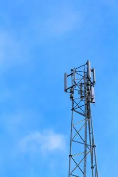Communications Tower close-up. Stock Photos