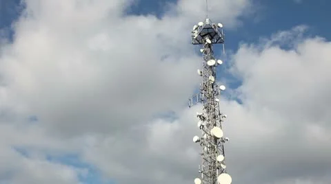 Communications Tower HD 1080p Stock Footage 8919701