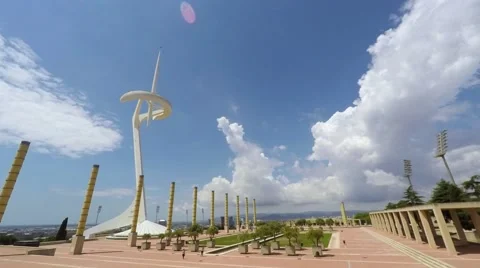Communications Tower or Torre Calatrava, located on top of Montjuic in Barcelona 動画素材 64746358