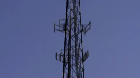 Communications Tower Tilt Down Stock Footage 8929395