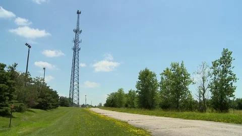 Communications tower in timelapse Stock Footage 76891337