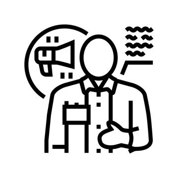 Communicator scientist worker line icon vector illustration 스톡 일러스트
