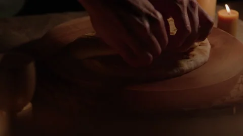 Communion Bread Being Broken Stock Footage 219588834
