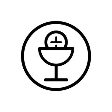Communion line icon on a white background Stock Illustration