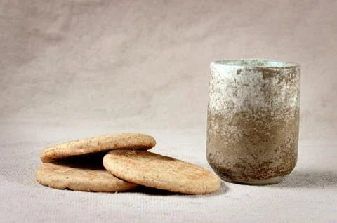 Communion Table With Wine and BRead Stock Photos