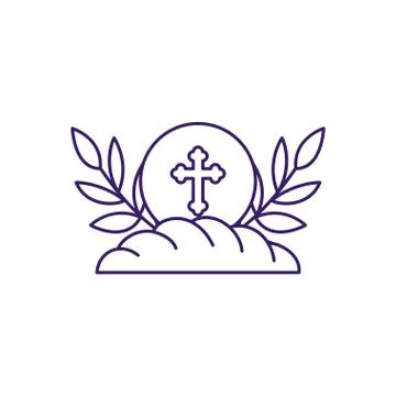Communion wafer and bread line vector design Stock Illustration