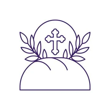Communion wafer and bread line vector design Stock Illustration