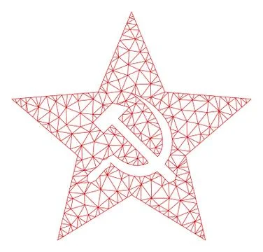 Communism Star Polygonal Frame Vector Mesh Illustration Stock-Illustration