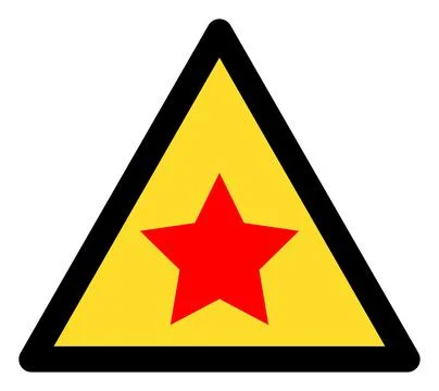 Communism Star Warning Flat Icon Raster Stock Illustration