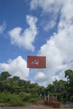 Communist party flag Stock Photos