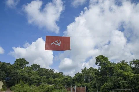 Communist party flag Stock Photos