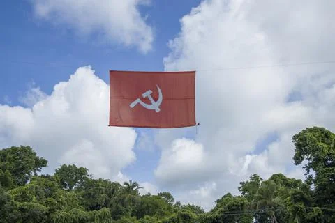 Communist party flag Stock Photos