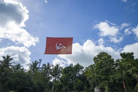 Communist party flag Stock Photos