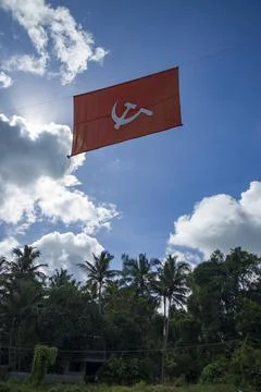 Communist party flag Foto stock
