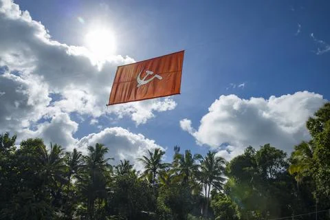 Communist party flag Stock Photos