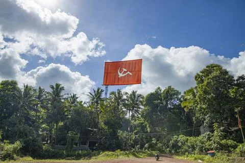 Communist party flag Stock Photos