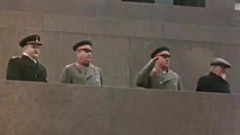 Communist victory parade on Red Square 1945 (29) Video stock 239014060
