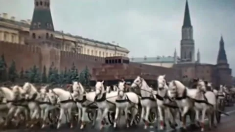Communist victory parade on Red Square 1945 (53) Video stock 239014129