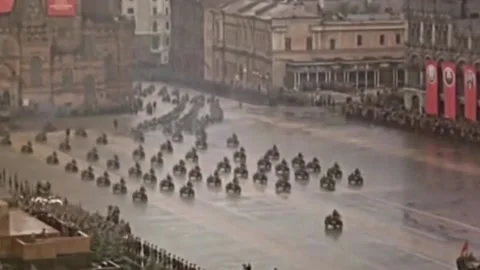 Communist victory parade on Red Square 1945 (65) Video stock 239014167