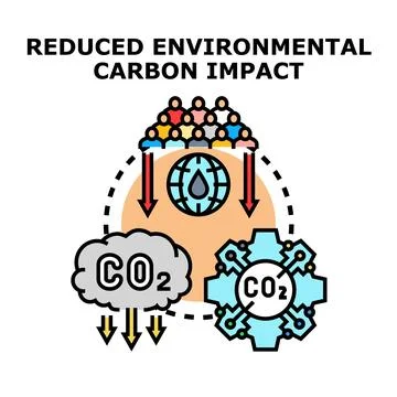 Communities reducing environmental carbon impact with technology solutions Stock Illustration