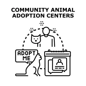 Community animal adoption centers program concept Stock Illustration