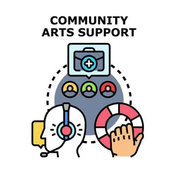 Community arts support concept vector illustration Stock Illustration
