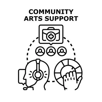 Community arts support concept vector illustration Stock Illustration