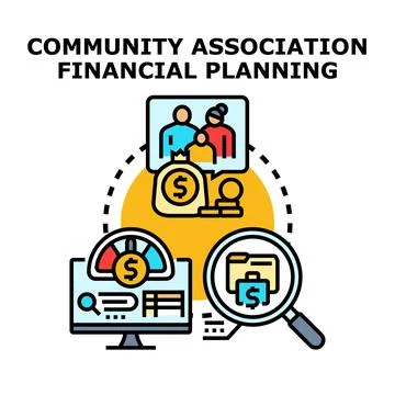 Community association financial planning vector concept Stock Illustration