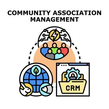 Community association management vector concept illustration Stock Illustration