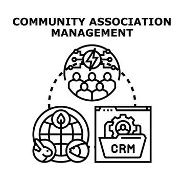 Community association management vector concept illustration Stock Illustration