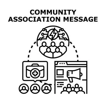 Community association message communication and networking concept Stock Illustration