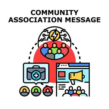 Community association message communication and networking concept Stock Illustration