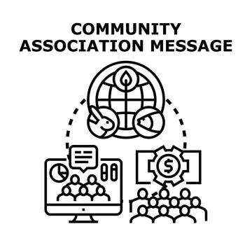 Community association message concept sharing global issues Stock Illustration