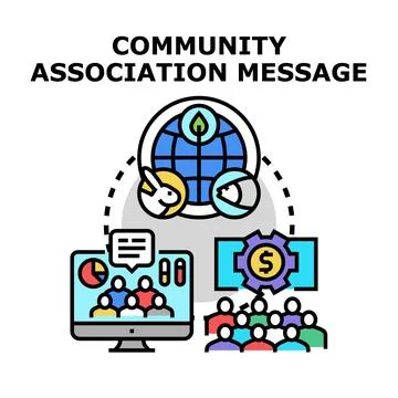 Community association message concept sharing global issues Stock Illustration
