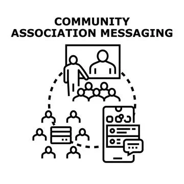 Community association messaging and information sharing concept Stock Illustration