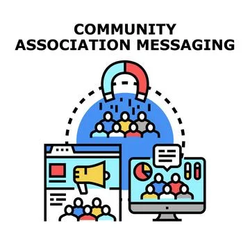 Community association messaging and member engagement concept Stock Illustration