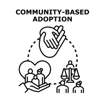 Community based adoption process for family support Stock Illustration