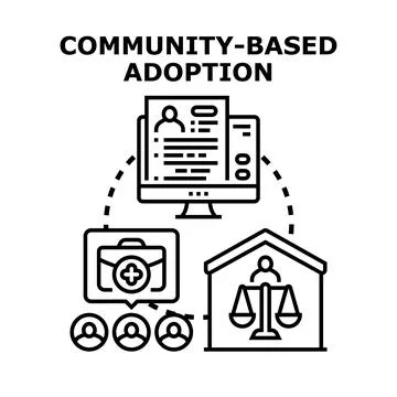 Community based adoption process for future parents Stock Illustration