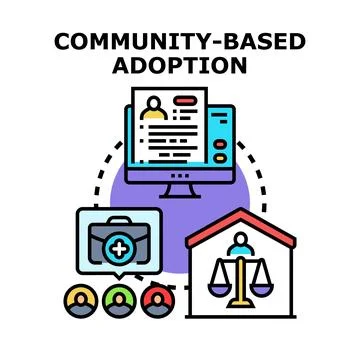 Community based adoption process for future parents Stock Illustration
