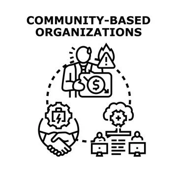 Community based organizations facing financial and collaboration challenges Stock Illustration