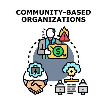 Community based organizations facing financial and collaboration challenges Stock Illustration