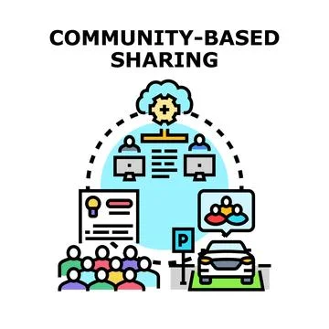 Community based sharing vector concept illustration Stock Illustration
