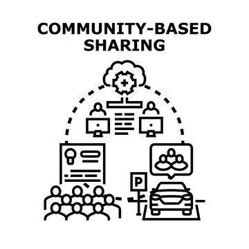 Community based sharing vector concept illustration Stock Illustration