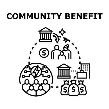 Community benefit program distributing resources for social welfare Illustration