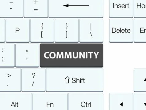 Community black keyboard button Stock Illustration