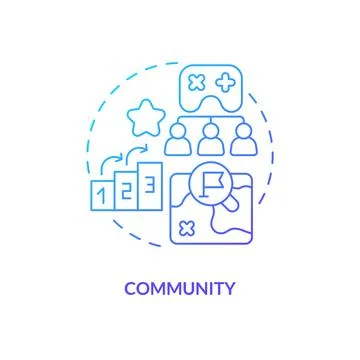 Community blue gradient concept icon Stock Illustration