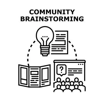 Community brainstorming session generating new ideas and solutions 스톡 일러스트