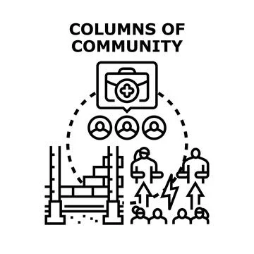 Community building and collaboration supporting partnership development Stock Illustration